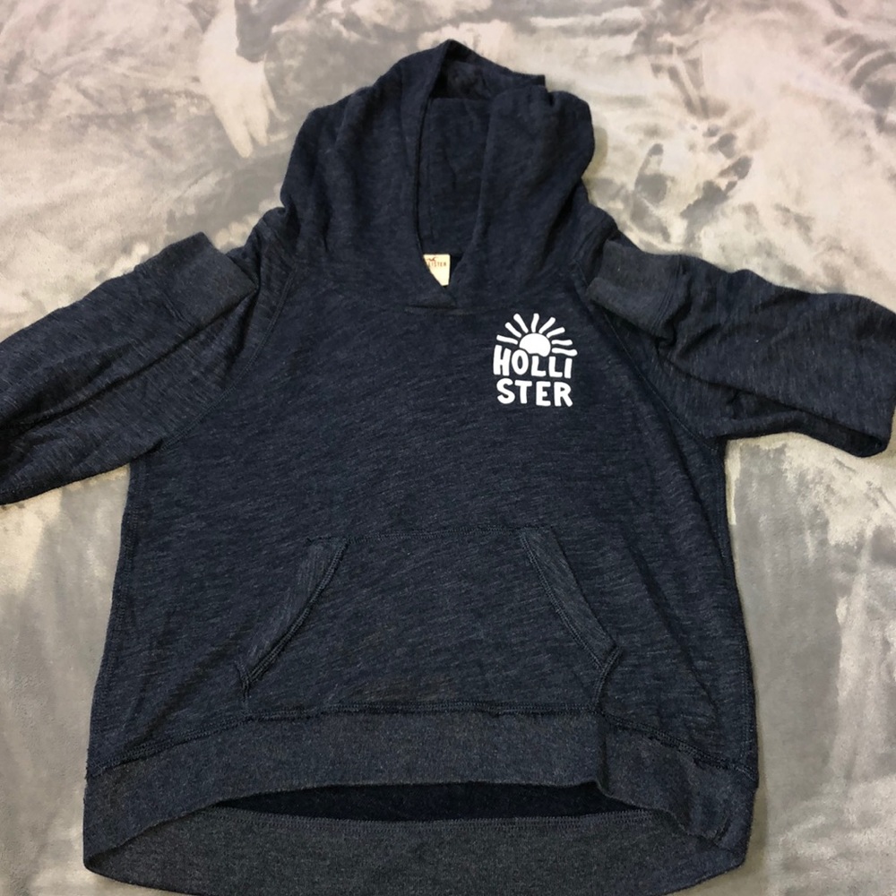 Hollister Navy Cropped Hoodie
